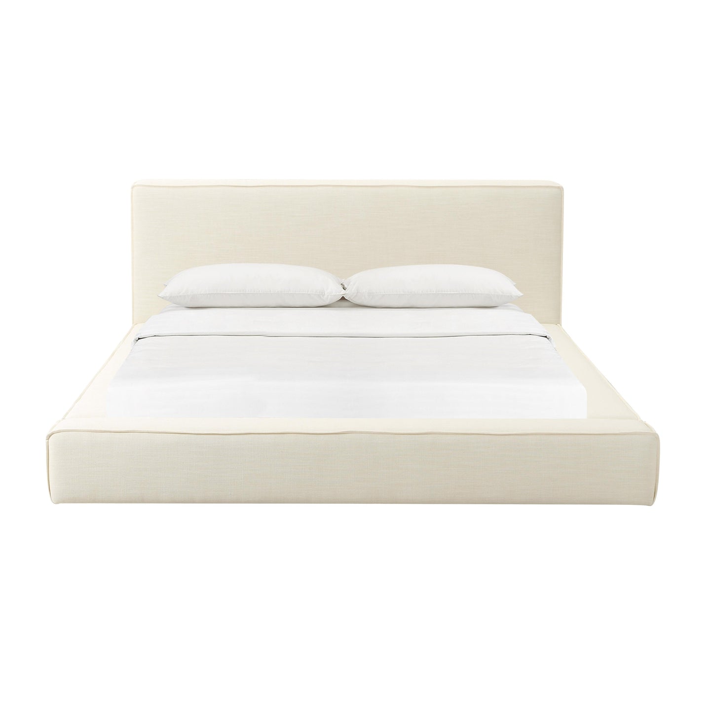 zoe cream linen queen bed