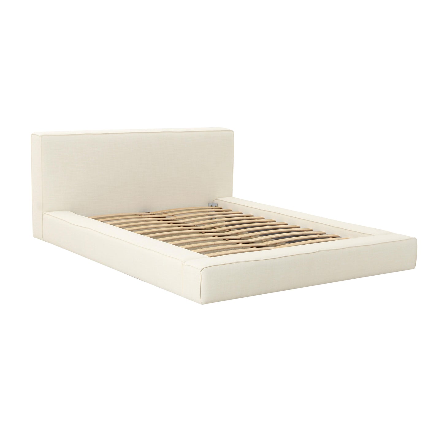 zoe cream linen queen bed