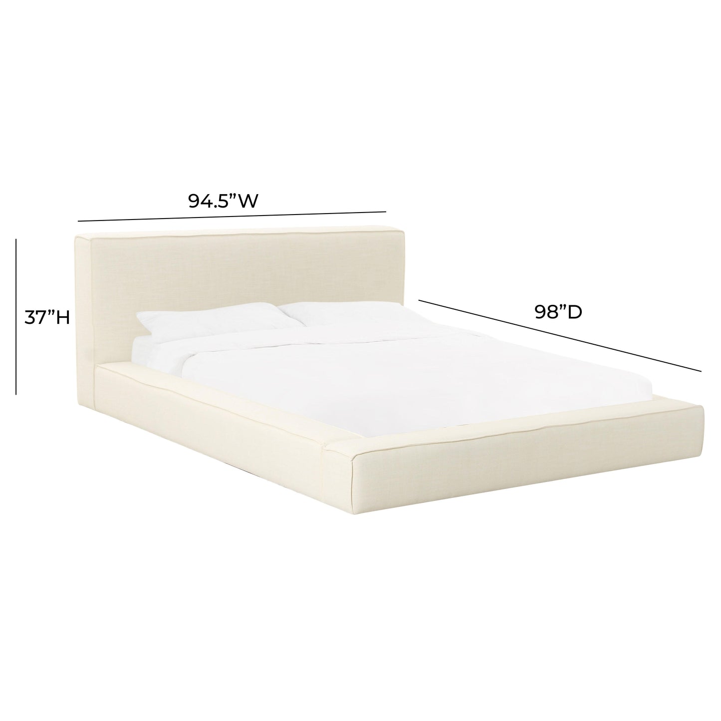 zoe cream linen king bed