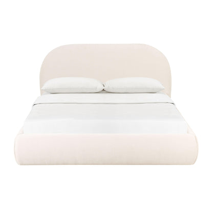 Athara Cream Textured Velvet Queen Bed