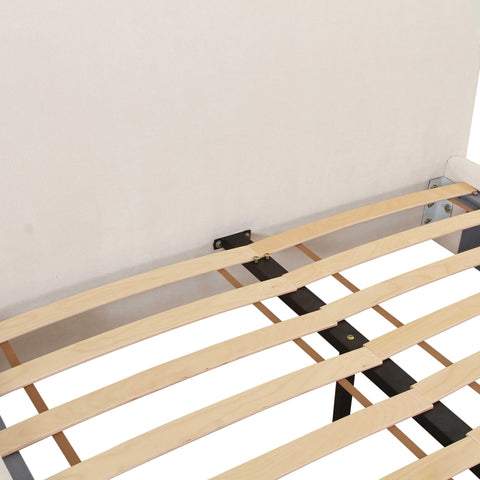 Athara Cream Textured Velvet King Bed