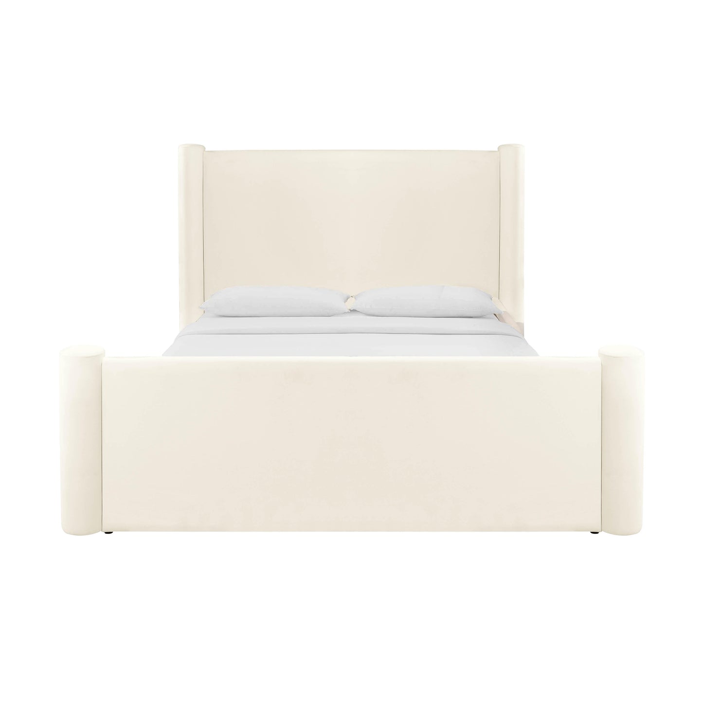 bara cream velvet queen bed