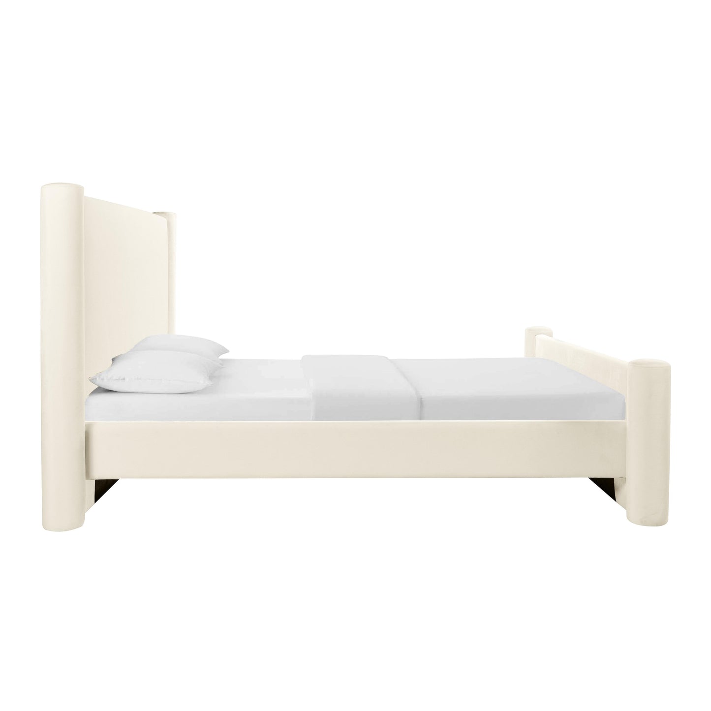 bara cream velvet queen bed