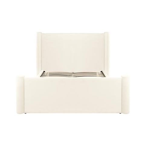 Bara Cream Velvet Queen Bed