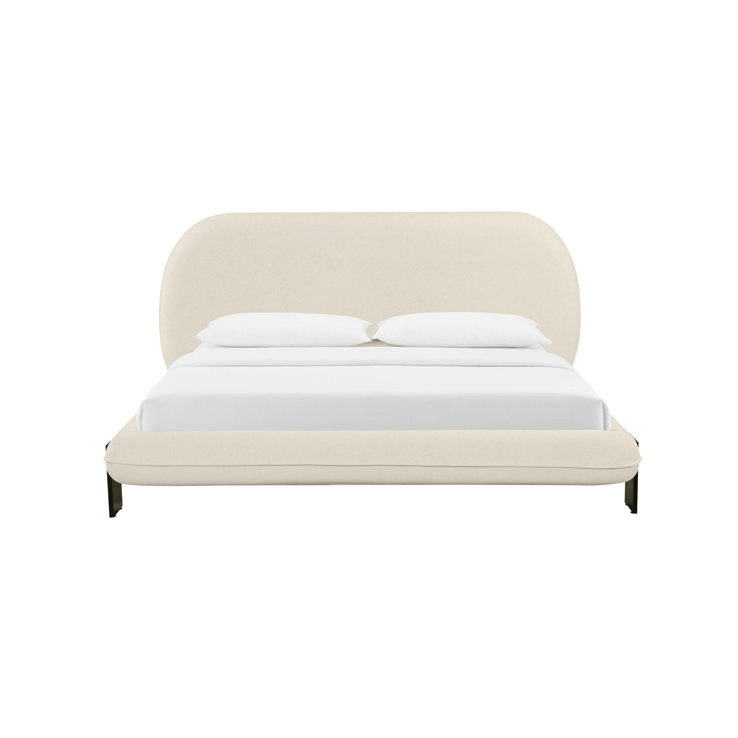 darcy cream faux wool queen bed