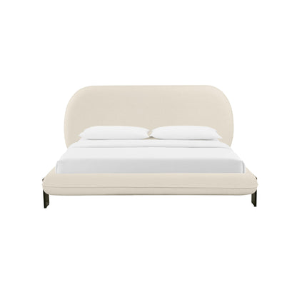 Darcy Cream Faux Wool Queen Bed