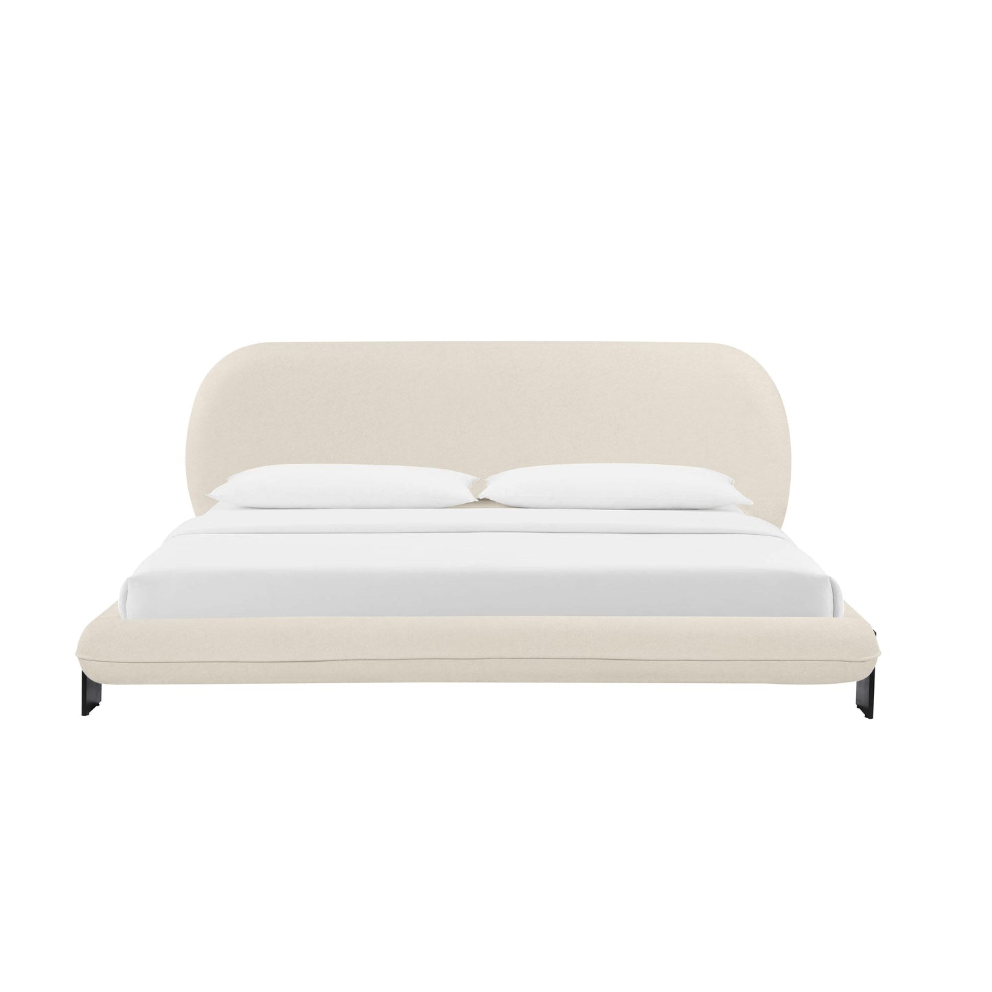 darcy cream faux wool king bed