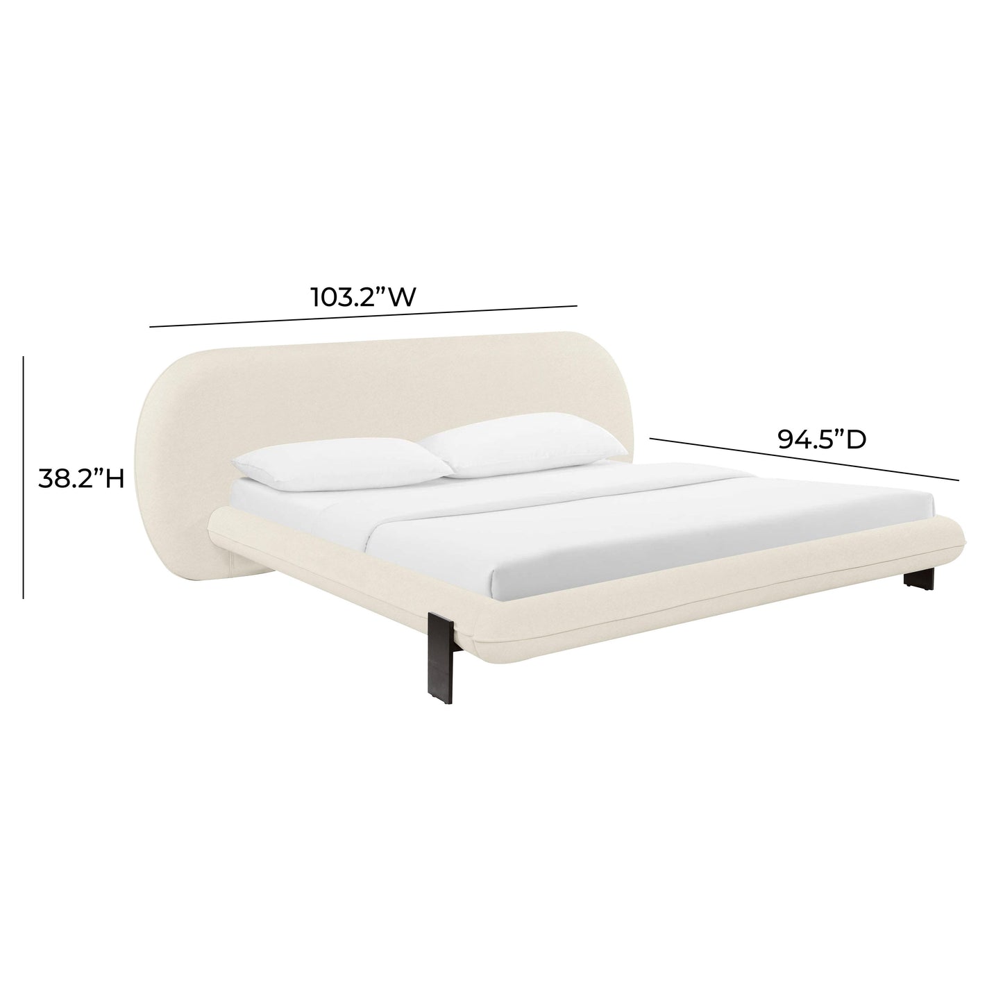 darcy cream faux wool king bed