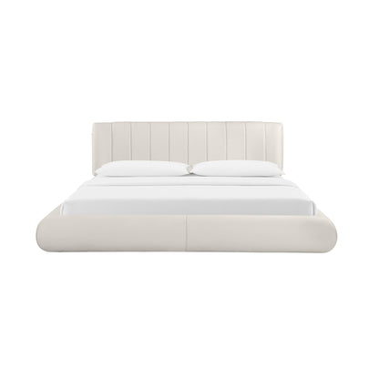 Saint Cream Vegan Leather Queen Bed