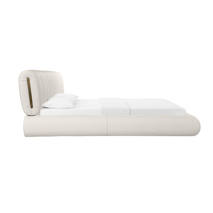 Saint Cream Vegan Leather Queen Bed