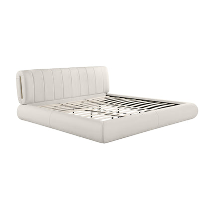 Saint Cream Vegan Leather Queen Bed