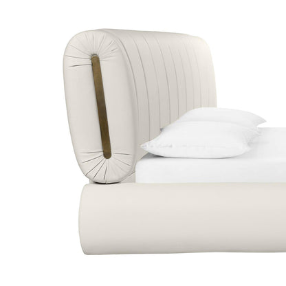 Saint Cream Vegan Leather Queen Bed