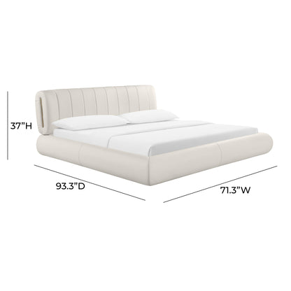 Saint Cream Vegan Leather Queen Bed