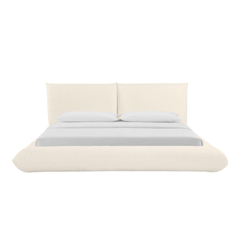 Pesky Cream 100% Recycled Linen King Bed
