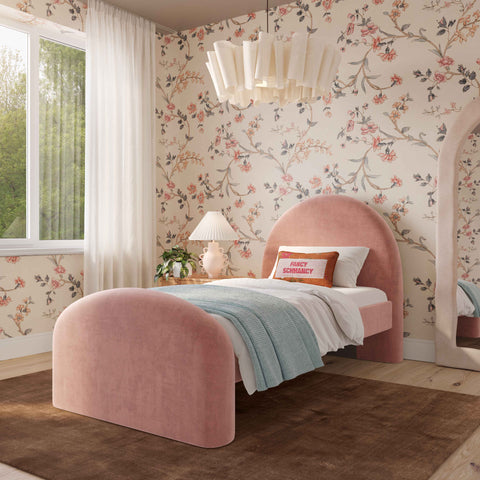 Solene Orleans Rose Upcycled Contract-Grade Chenille Twin Bed - image 2