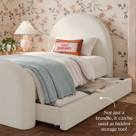 Solene Orleans Cream Performance Boucle Twin Trundle Bed - image 3