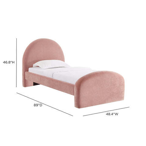 Solene Orleans Rose Upcycled Contract-Grade Chenille Twin Bed - image 5