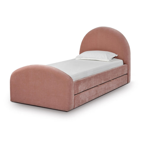 Solene Orleans Rose Upcycled Contract-Grade Chenille Twin Trundle Bed - image 4
