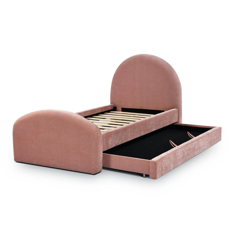 Solene Orleans Rose Upcycled Contract-Grade Chenille Twin Trundle Bed - image 7