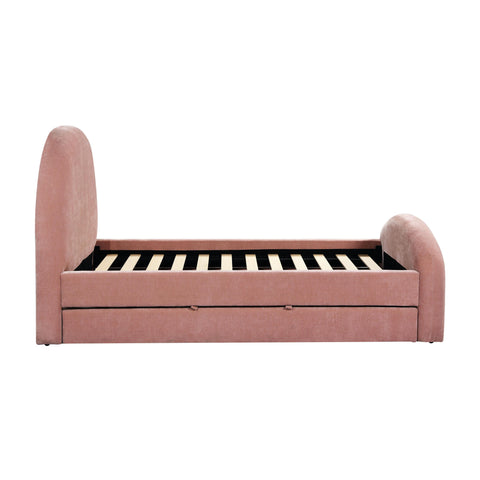 Solene Orleans Rose Upcycled Contract-Grade Chenille Twin Trundle Bed - image 10