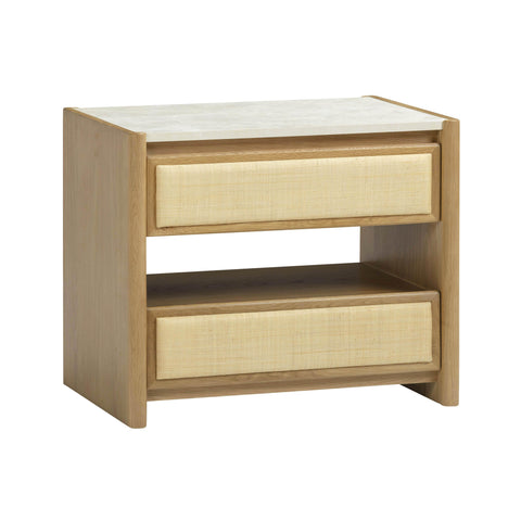 Aurelia Ravenna 26" Natural Oak 2-Drawer Nightstand - image 2