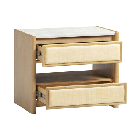 Aurelia Ravenna 26" Natural Oak 2-Drawer Nightstand - image 3