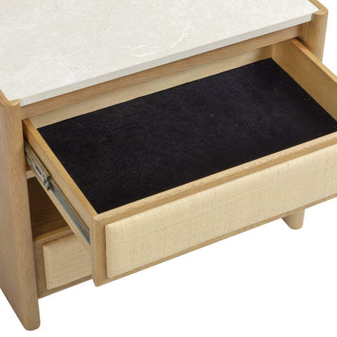 Aurelia Ravenna 26" Natural Oak 2-Drawer Nightstand - image 7