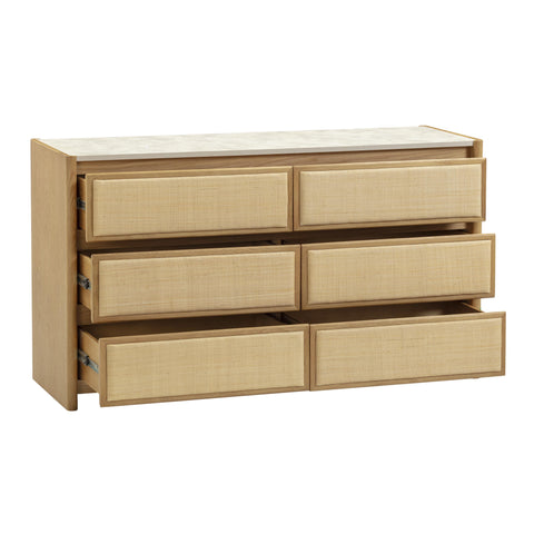 Aurelia Ravenna 56" Natural Oak 6-Drawer Dresser - image 3