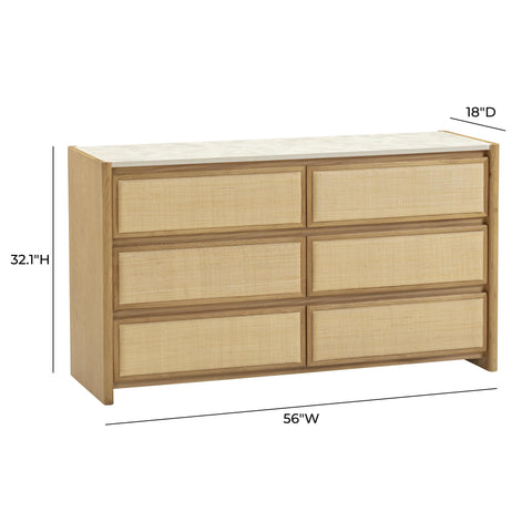 Aurelia Ravenna 56" Natural Oak 6-Drawer Dresser - image 9