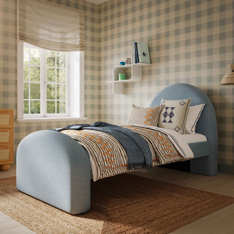 Solene Orleans Chambray Blue Performance Chenille Twin Bed - image 2