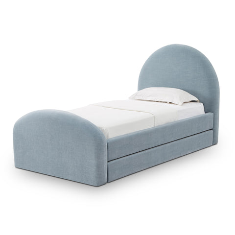 Solene Orleans Chambray Blue Performance Chenille Twin Trundle Bed - image 3