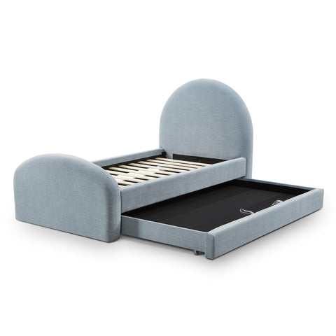 Solene Orleans Chambray Blue Performance Chenille Twin Trundle Bed - image 6