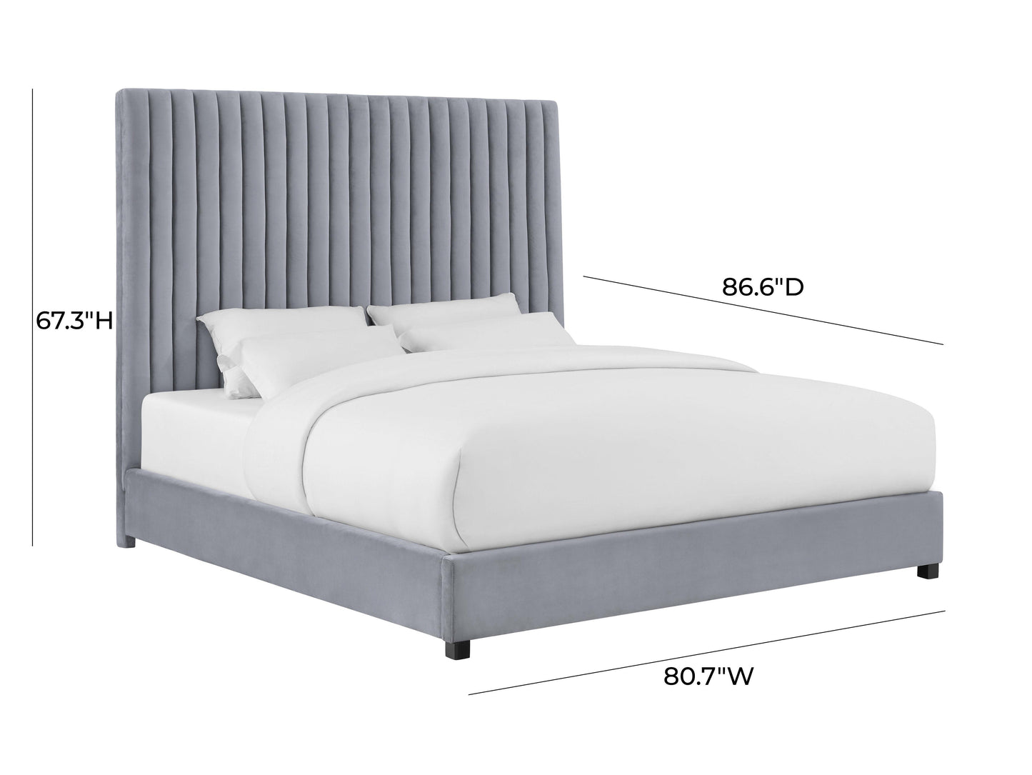 julia grey bed in king