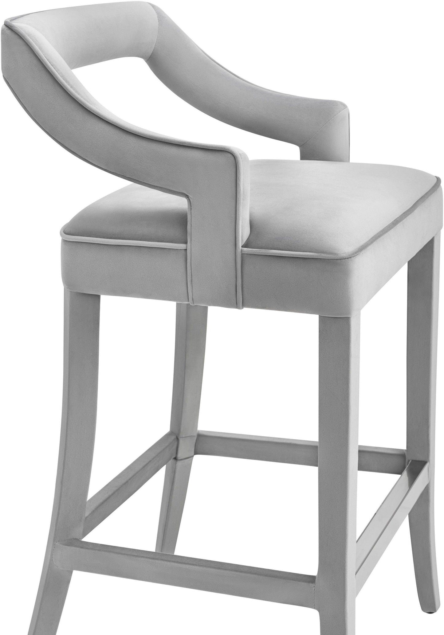 ines grey velvet bar stool