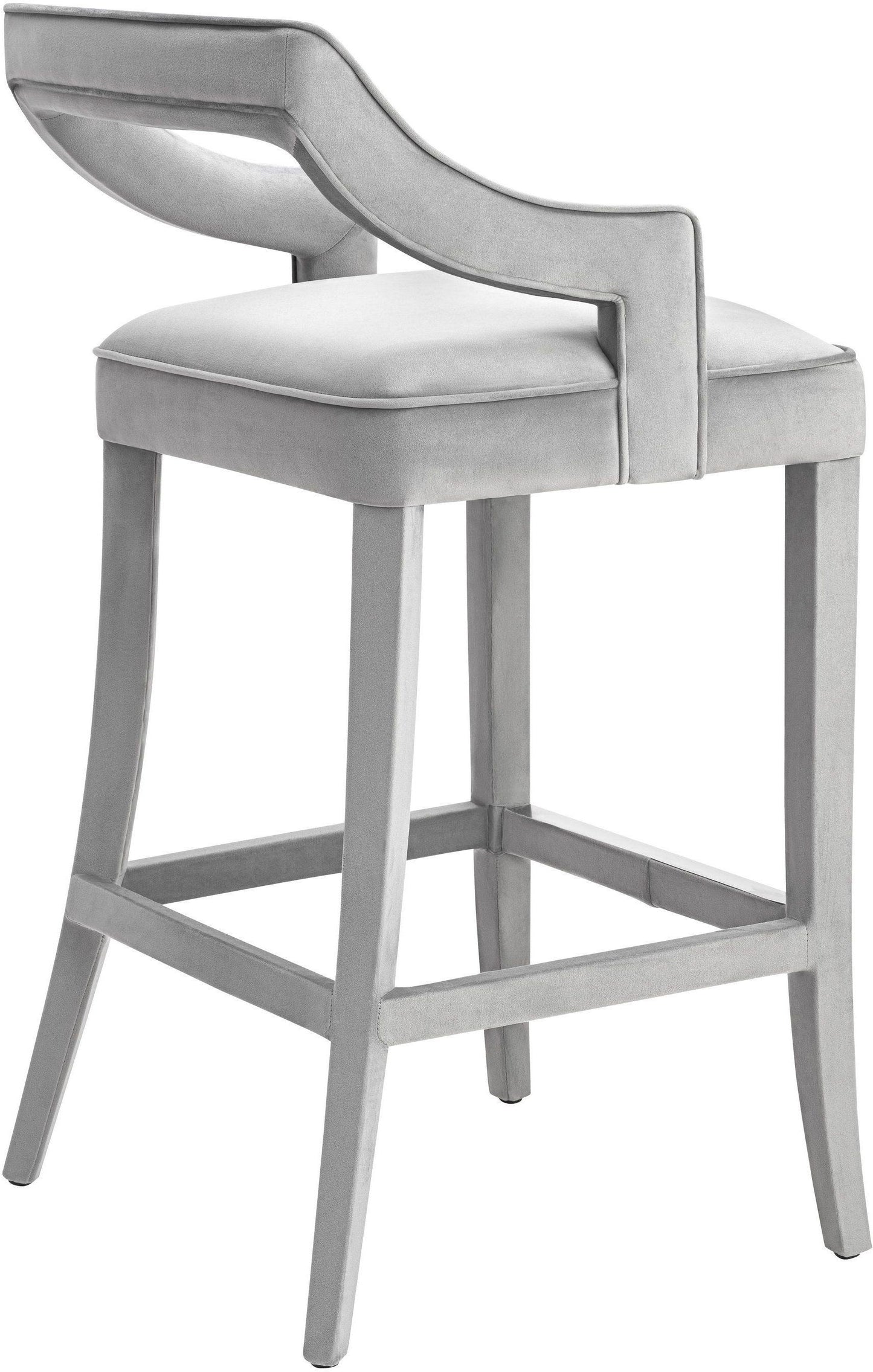 ines grey velvet bar stool