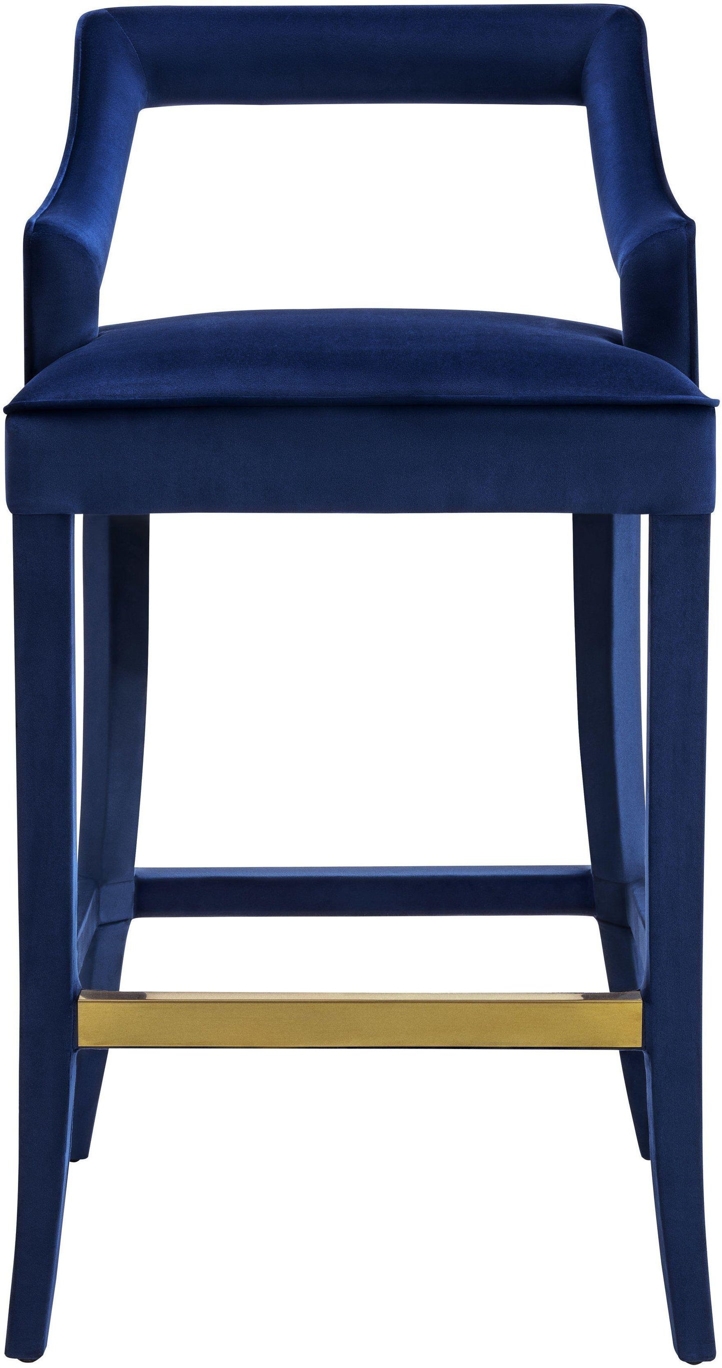 ines navy velvet counter stool