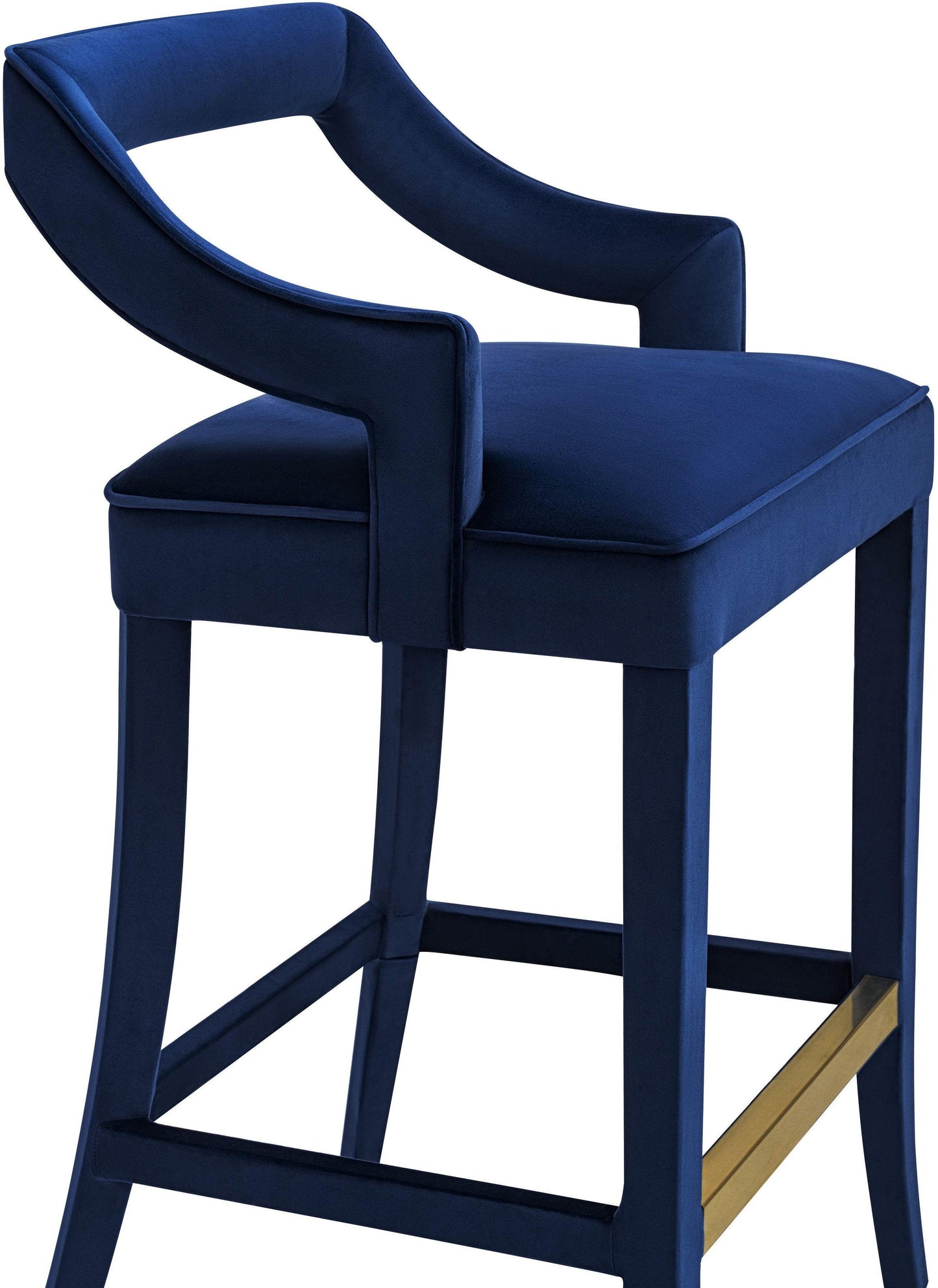 ines navy velvet counter stool