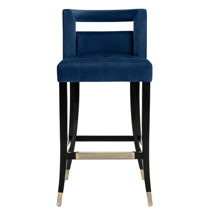 Lupita Navy Velvet Bar Stool