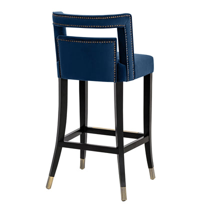 Lupita Navy Velvet Bar Stool