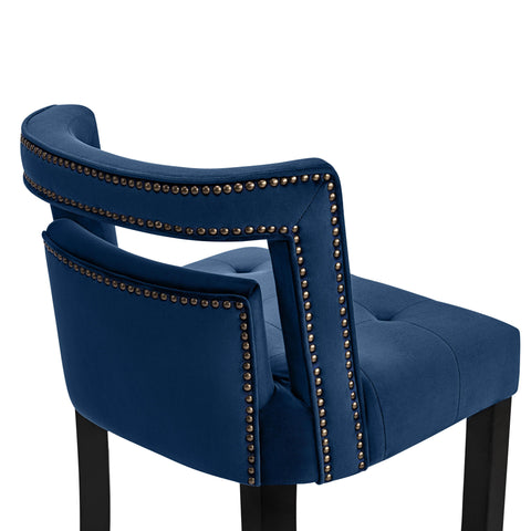 Lupita Navy Velvet Bar Stool