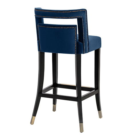 Lupita Navy Velvet Counter Stool