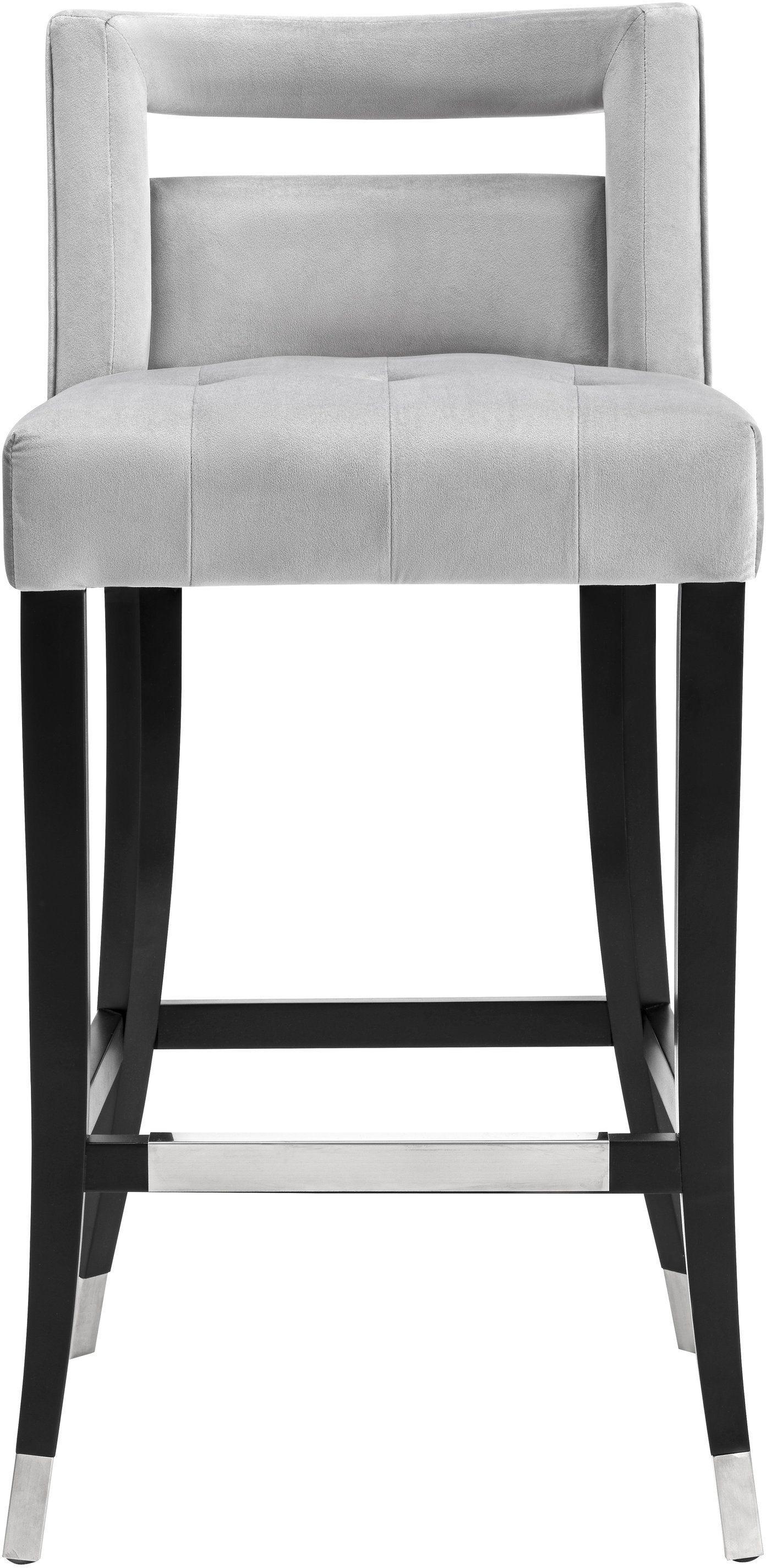 lupita grey velvet bar stool