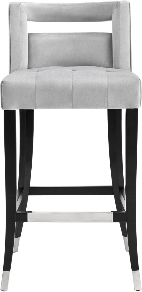 Lupita Grey Velvet Counter Stool