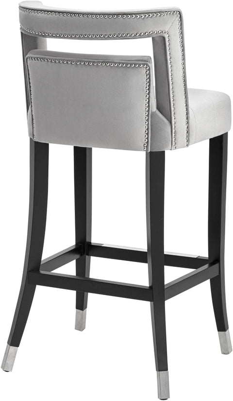Lupita Grey Velvet Counter Stool