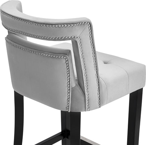 Lupita Grey Velvet Counter Stool