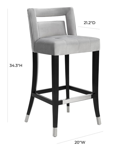Lupita Grey Velvet Counter Stool