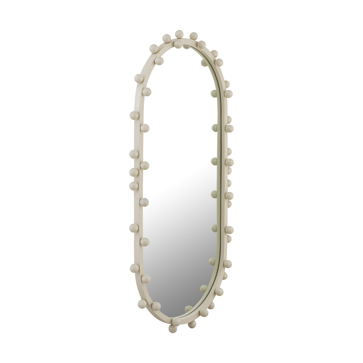 trident ivory large oval wall mirror