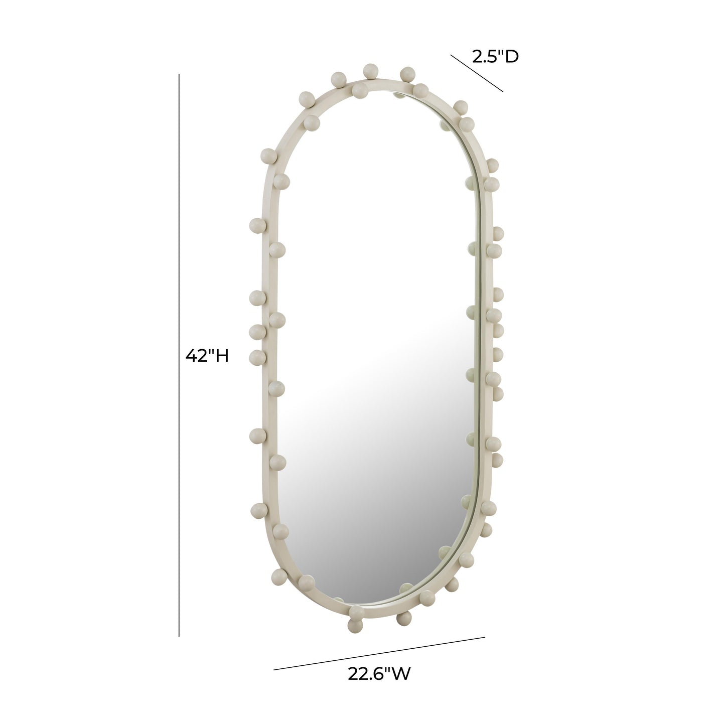 trident ivory large oval wall mirror