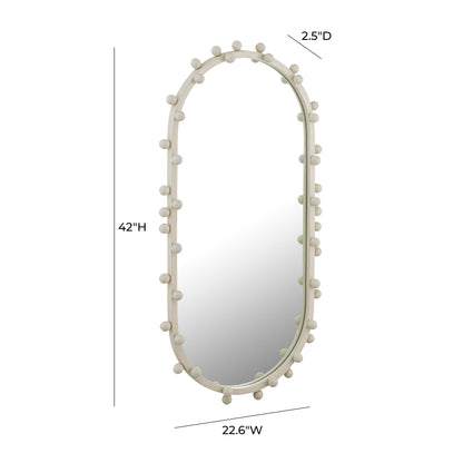 Trident Ivory Large Oval Wall Mirror