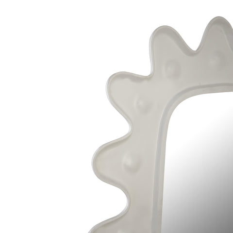 Spindle Mirror in White
